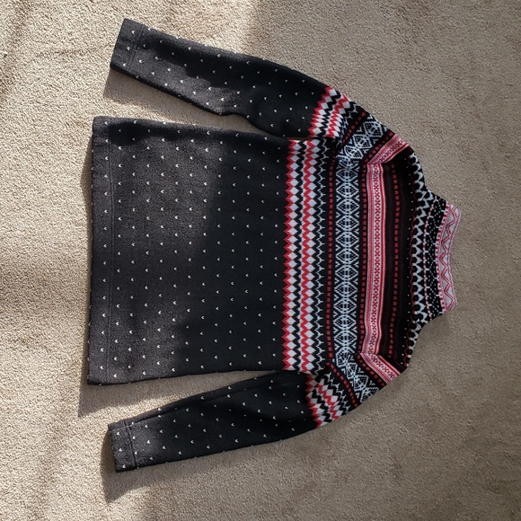 Talbots warm fair isle sweater. 2pockets, criss cross mockneck detail - Picture 3 of 7